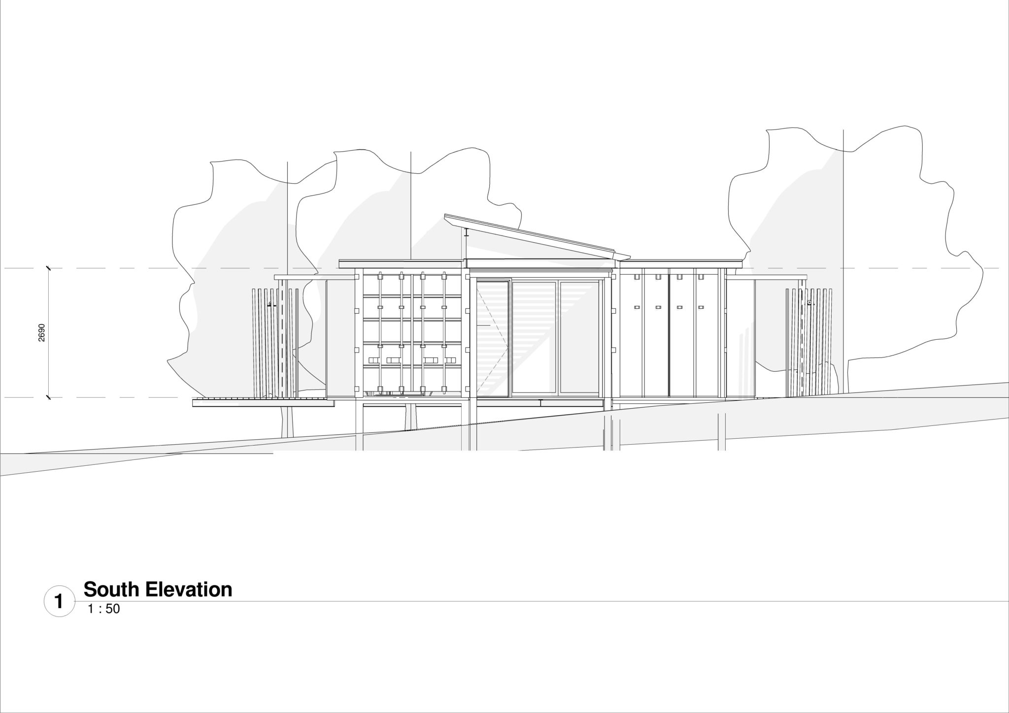 Container Houses_South Elevation